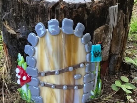 You Had Me at Merlot - Fairy House Door - Fused Glass - Thursday July 24th - $42
