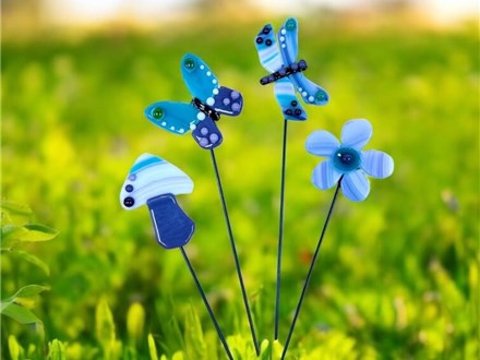 You Had Me at Merlot - Fairy Garden Picks - Fused Glass - Saturday July 12th - $30
