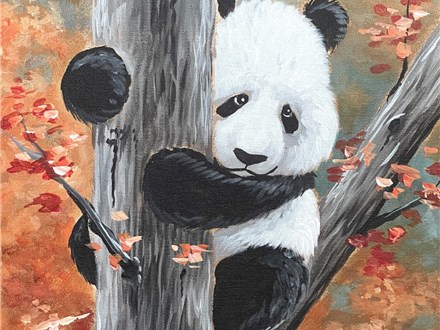 Positively Panda Canvas Paint and Sip