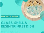 Tumbled "Sea Glass", Shells and Resin Trinket Dish-Monday, August 11, 6:30 pm