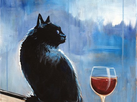 Kitty Cocktail Canvas Paint and Sip