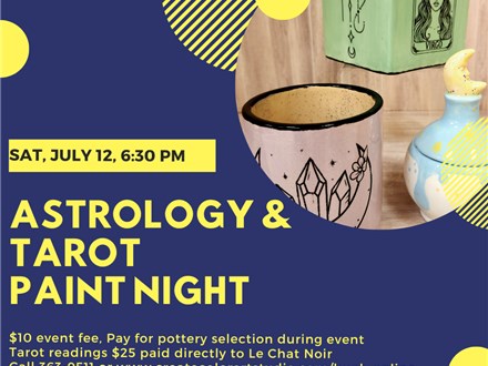 Astrology & Tarot Paint Night (+Special Guest)-Saturday, July 12, 6:30 pm