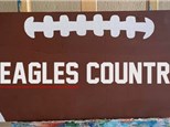 PERSONALIZED Wood Football Door Sign Saturday, August 31st 1-3pm