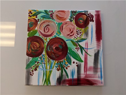 Rescheduled: Pretty Posies Adult Canvas Class $35