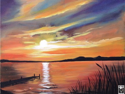 Sunset Lake Canvas Paint and Sip
