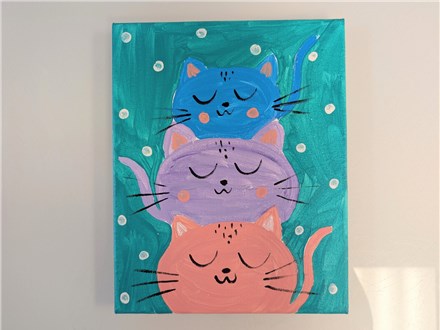 Cat Stack Mommy/ Daddy & Me Canvas Class $40 (age 4 and up)