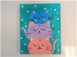 Cat Stack Mommy/ Daddy & Me Canvas Class $40 (age 4 and up)