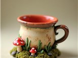 Hand-build Mushroom Clay Mug