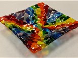 Rainbow Mosaic Square Fused Glass Dish Class July 2022