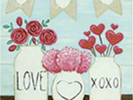 Rustic Valentine Canvas Design Class - Feb. 4th - $40