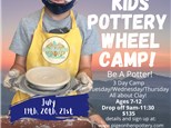 Kids Pottery Wheel Camp July 19th, 20th, 21st