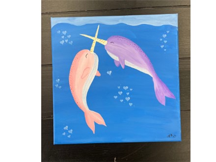 Kids Class: Narwhal Love Canvas