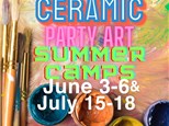 Ceramic Art Camp at Party Art- July 15th-18th-9:00-12:00 ($100 Deposit) 