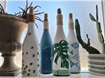 Decoupage Bottle Art at Uva Wine Bar
