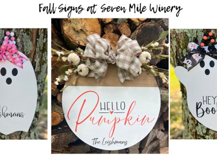 Fall Signs at Seven Mile Winery