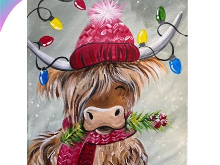 Holiday Highland Cow Paint Night