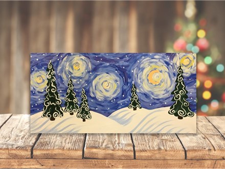 "Van Gough Snowy Trees" 10x20 Canvas Class Ages Teen+ 12/19/24