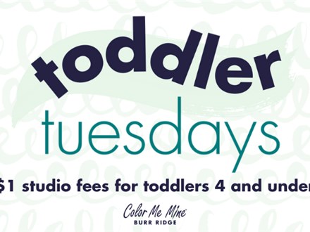 Toddler Tuesday- July 8th- ALL DAY- $1 Studio Fees for Toddlers 4 & Under