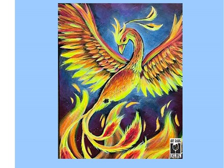 Phoenix on Fire Canvas Paint and Sip