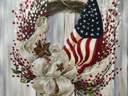 Freedom Wreath Canvas Paint & Sip