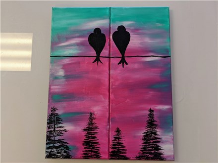 Perfectly Perched Couples Canvas $60 (Adult)