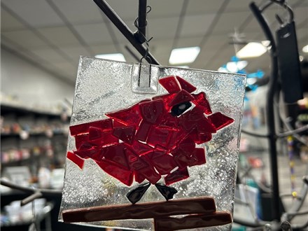 Snowy Cardinal Glass Fusing Class!