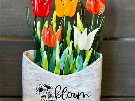 You Had Me at Merlot - Tulip Garden - Fused Glass - April 6th - $62