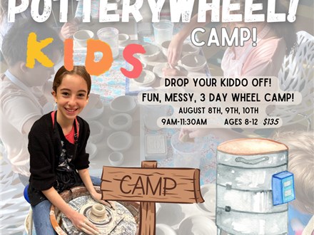 Kids' Pottery Wheel Camp August 8th, 9th, 10th 2023