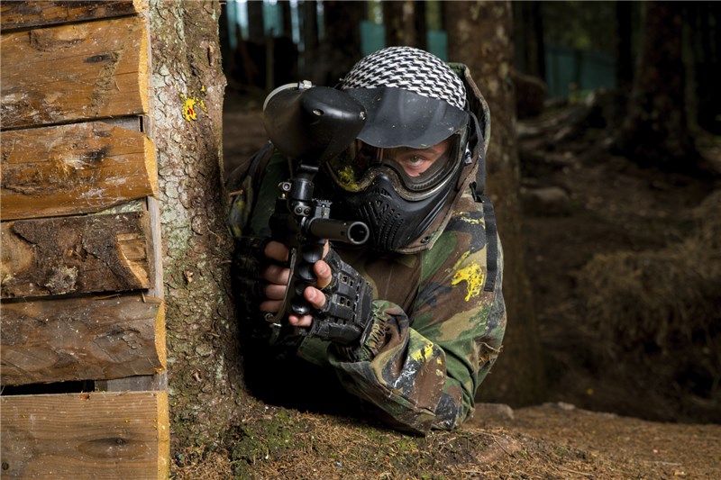 Woodland Paintball Action