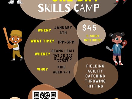  AGES 7-11 SKILLS CAMP - BASEBALL & SOFTBALL