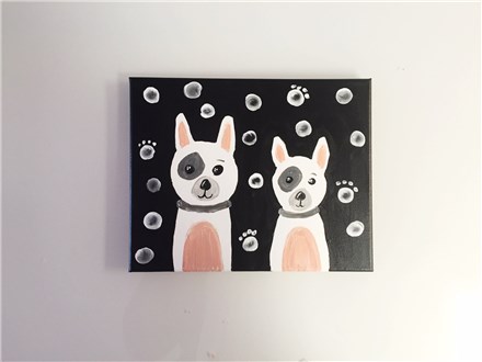 Pair of Puppies (mommy/daddy and me ages 4+) Canvas Class