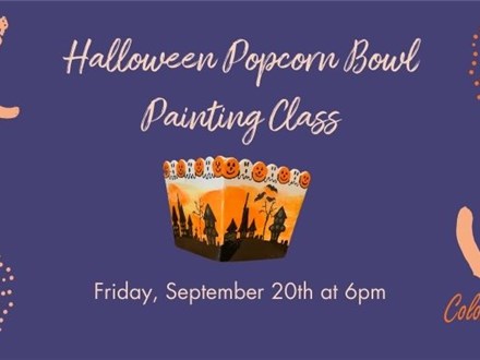 Halloween Popcorn Bowl Painting Class: Friday, September 20th at 6pm