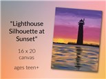 "Lighthouse Silhouette" 16x20 Canvas Class Teen+ 6/21/25