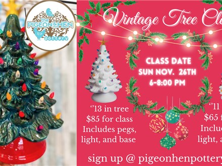 Vintage Christmas Tree Painting Class! Sunday Nov. 26th