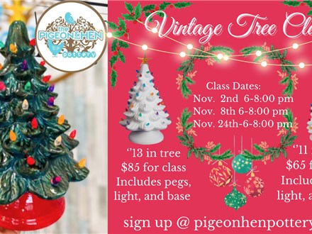 Vintage Christmas Tree Painting Class! Sunday Nov. 26th