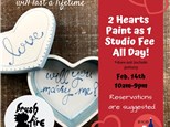 2 Hearts Paint as 1 Studio Fee