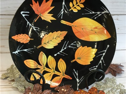 Leaves of Fall Plate Class on First Friday, November 1st