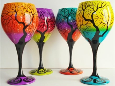 Buy One Get One Free Wine Glass Painting Class BYOB September 5th