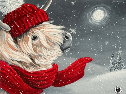 Silver Snowfall Canvas Paint and Sip