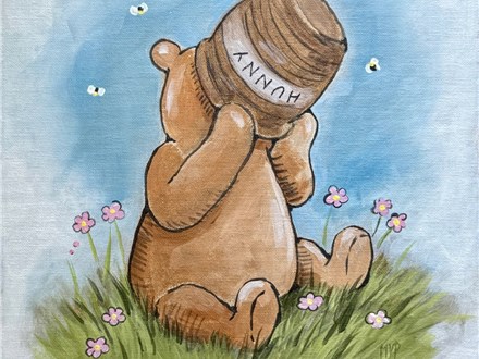Silly Old Bear Canvas Paint and Sip