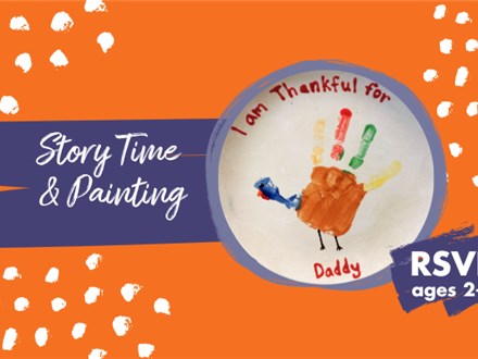 Storytime & Painting: "How to Catch a Turkey" & Turkey Handprint Plate! November 15th at 10am