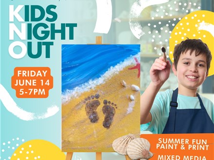 Kid's Night Out - "Toes in the Sand" Paint & Print on Canvas (June 14)