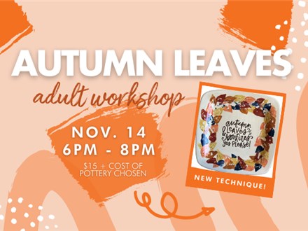 Watercolor Leaf Wreaths: Adult Workshop- Thursday, November 21ST 6-8pm
