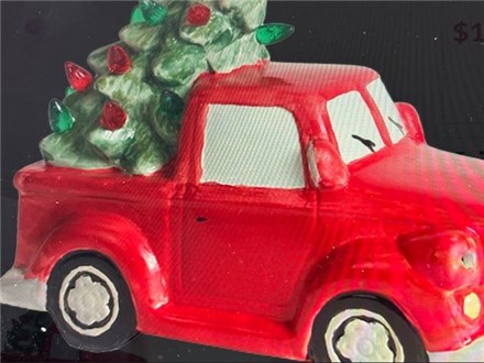 Christmas in July-Ceramic Trees or Truck at Party Art-Sunday, July 21-2:00-4:00
