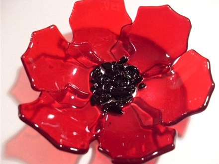 Fused Glass Poppy Seed Bowl