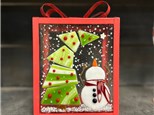 You Had Me at Merlot - Snowman and Tree Present - Fused Glass - Nov 2nd - $52