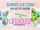 FUNDRAISING EVENT-POP ART PET PAINTING- Saturday Sept . 27  5pm at ELEMENTS CLAY STUDIO