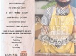 Kids Pottery Wheel Camp July 5th, 6th, 7th